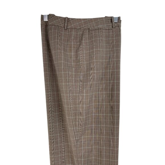 Dressbarn Brown Plaid Dress Pants Size 10 Lightweight Summer Crop RZ10409 - Picture 9 of 9